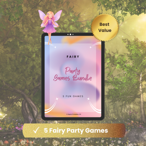 Magical Fairy Party Games Bundle (5 Printable Games for Kids)