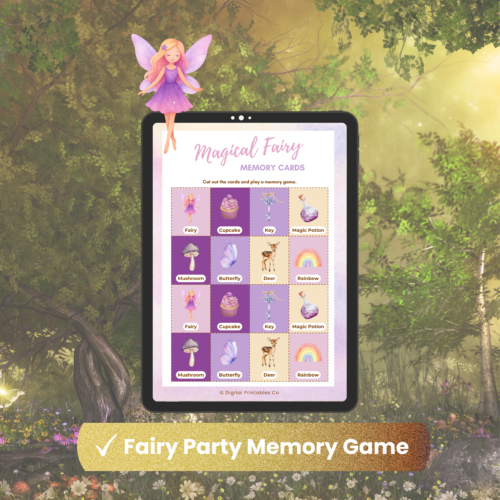 Fairy Party Memory Game (Kids Printable)