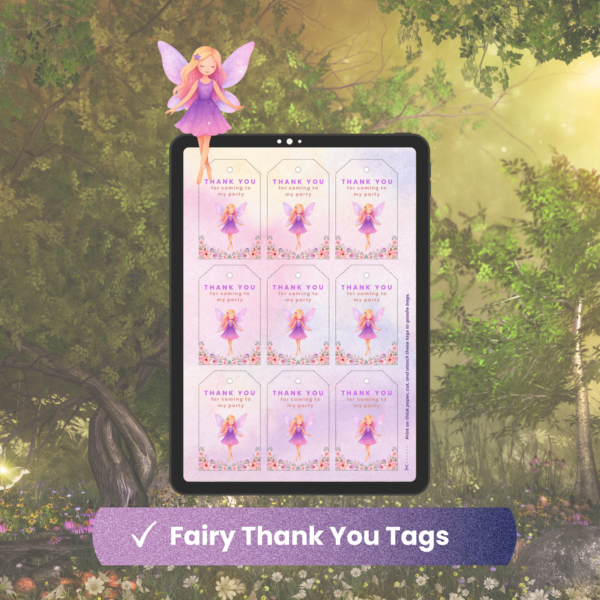 Fairy Thank You Tags for Kids Party (Kids Printable)