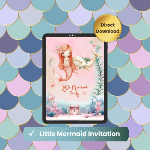 Little Mermaid Birthday Invitation (Printable PDF)