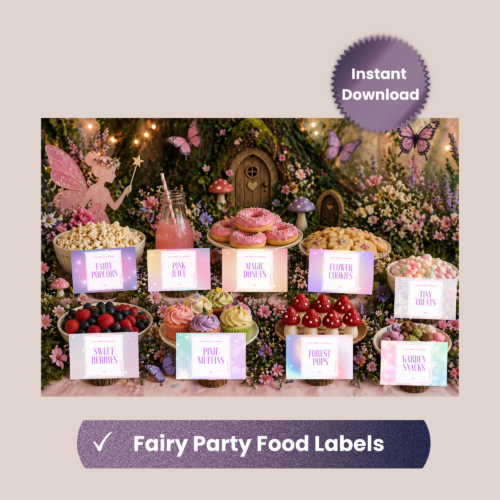 fairy themed party food labels printable fairy themed party food labels printable