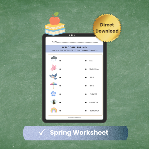 Free Spring Matching Worksheet for Kids (Printable PDF)