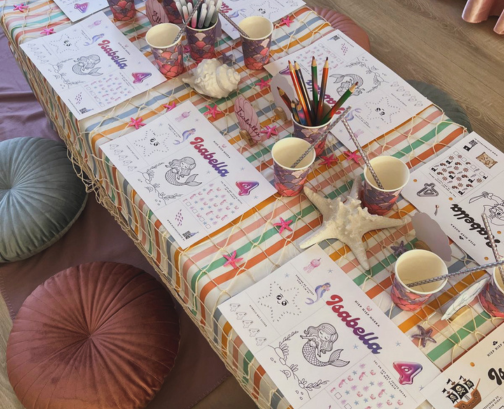 kids craft birthday party with children doing arts and crafts at home
